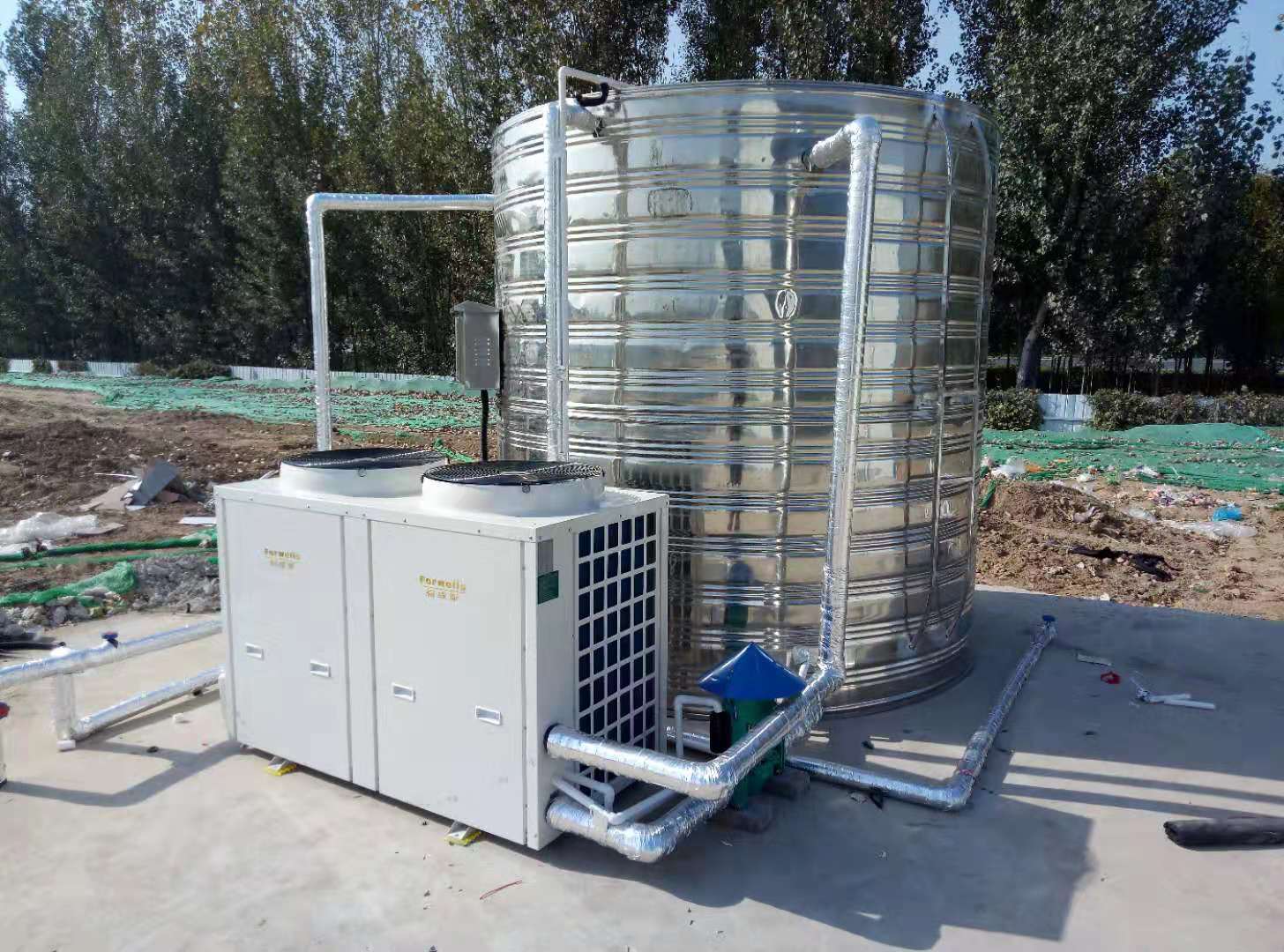 本公司簽約中國(guó)建筑**工程局熱水系統(tǒng)，安裝完畢！